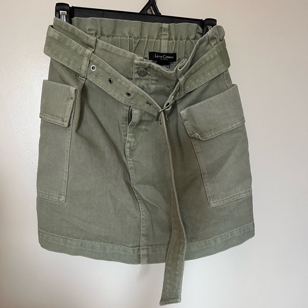 Love Culture Sage Mini Skirt with Belt